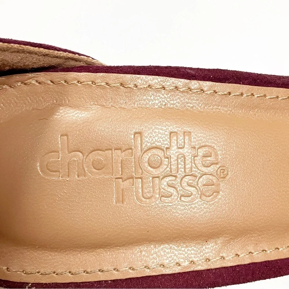 CHARLOTTE RUSSE Rebekah Ankle Strap Sandals Women’s SIZE 6 Purple Faux Strap